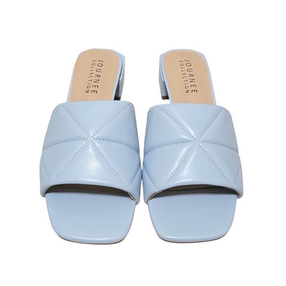 Journee Collection Women Elidia Block Heel Slide Sandals Size US 8.5M Blue - Picture 4 of 7